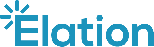 Logo with a stylized blue star and the word 'Élation' in blue letters.