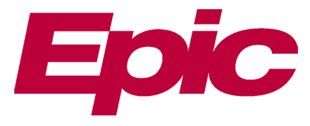 The word 'Epic' in large, bold, maroon text on a black background.